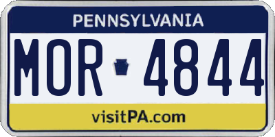 PA license plate MOR4844