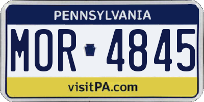 PA license plate MOR4845