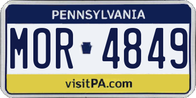 PA license plate MOR4849