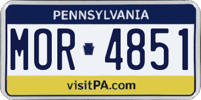 PA license plate MOR4851