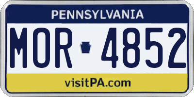 PA license plate MOR4852