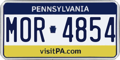 PA license plate MOR4854
