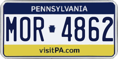 PA license plate MOR4862