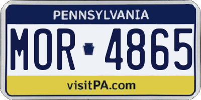 PA license plate MOR4865
