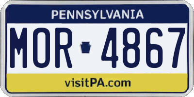PA license plate MOR4867