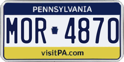 PA license plate MOR4870