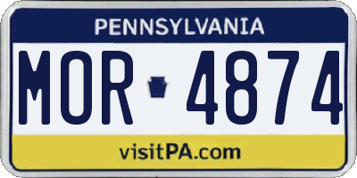 PA license plate MOR4874