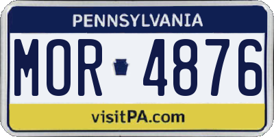 PA license plate MOR4876