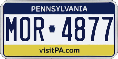 PA license plate MOR4877