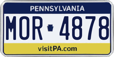 PA license plate MOR4878