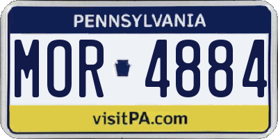 PA license plate MOR4884