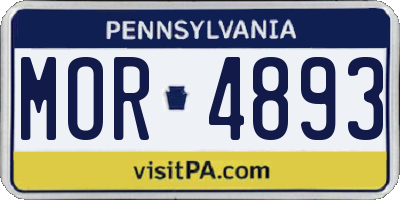 PA license plate MOR4893