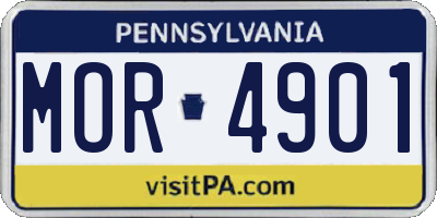 PA license plate MOR4901