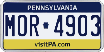 PA license plate MOR4903
