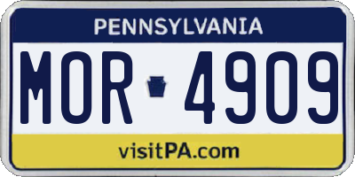 PA license plate MOR4909