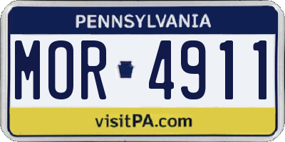 PA license plate MOR4911