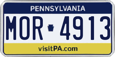 PA license plate MOR4913