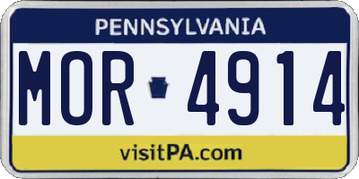 PA license plate MOR4914