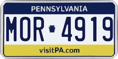 PA license plate MOR4919