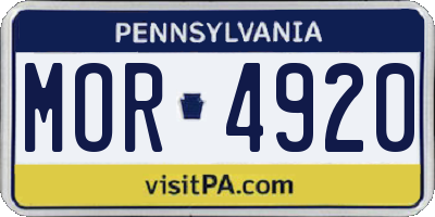 PA license plate MOR4920