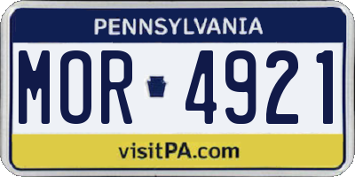 PA license plate MOR4921