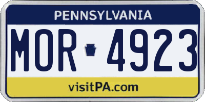 PA license plate MOR4923