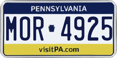 PA license plate MOR4925