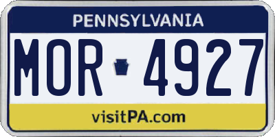 PA license plate MOR4927