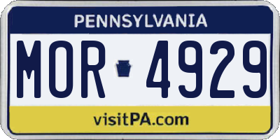PA license plate MOR4929