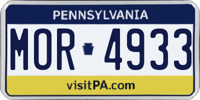 PA license plate MOR4933