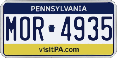 PA license plate MOR4935