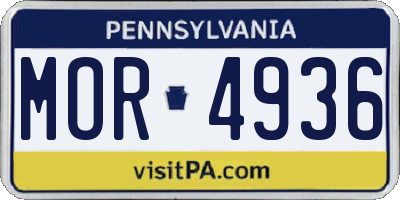 PA license plate MOR4936