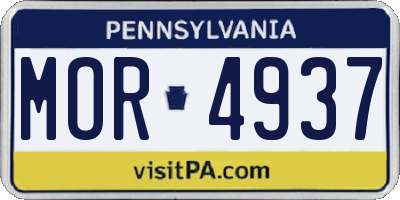 PA license plate MOR4937