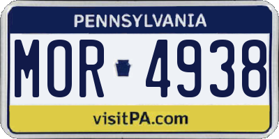 PA license plate MOR4938