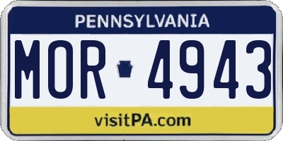 PA license plate MOR4943