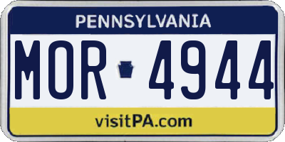 PA license plate MOR4944