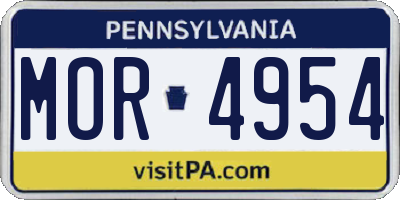 PA license plate MOR4954