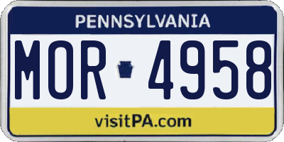 PA license plate MOR4958