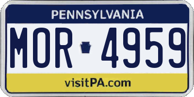 PA license plate MOR4959