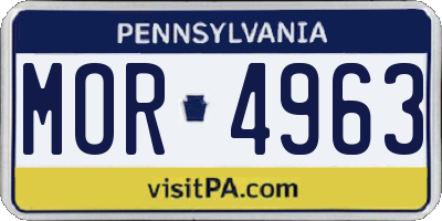 PA license plate MOR4963