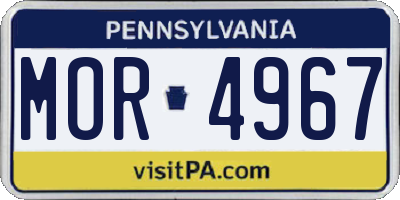 PA license plate MOR4967