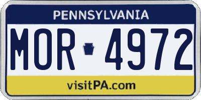 PA license plate MOR4972