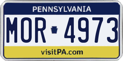 PA license plate MOR4973