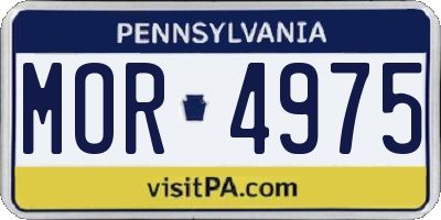PA license plate MOR4975