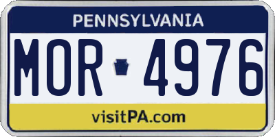 PA license plate MOR4976
