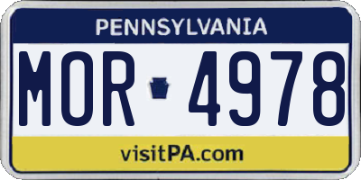 PA license plate MOR4978