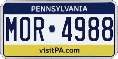 PA license plate MOR4988