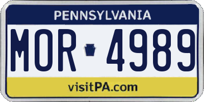 PA license plate MOR4989