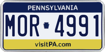 PA license plate MOR4991