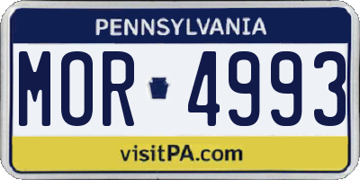 PA license plate MOR4993
